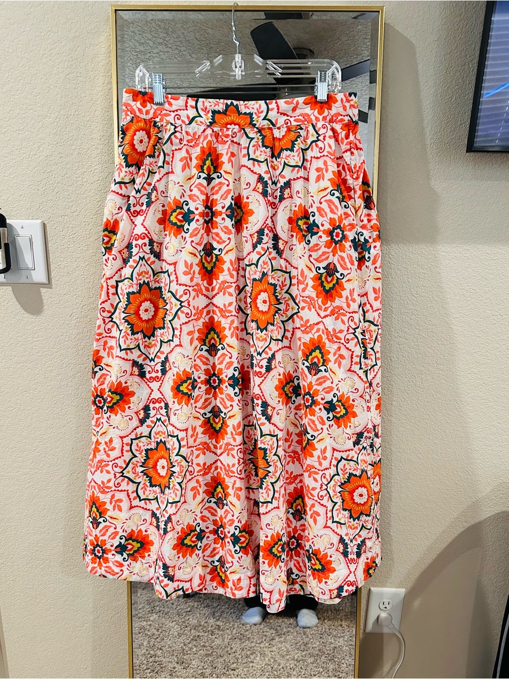 BODEN High-Waist Floral Print Maxi Jessica Skirt in Orange & White 12 - Picture 5 of 7